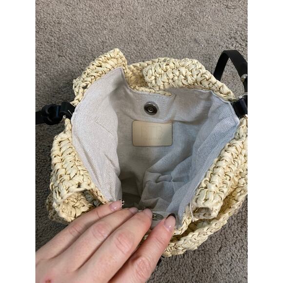 New BTB Los Angeles Crochet Straw Rhinestone Handbag - Picture 3 of 4